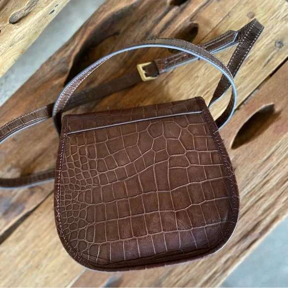 Leather Croc Textured Crossbody Bag by Emma + Sophia - Picture 2 of 11